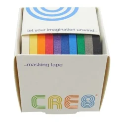 Cre8 Solid Coloured Masking Tape, Box of 10, 6mm
