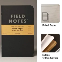 Field Notes 'Pitch Black' Notebook A5 Large [2 Pack]