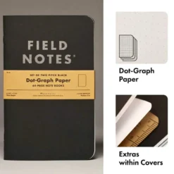 Field Notes 'Pitch Black' Notebook A5 Large [2 Pack]