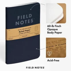 Field Notes 'Pitch Black' Notebook A5 Large [2 Pack]