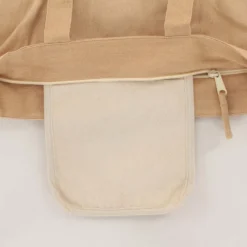 Fujiya Peko-chan & Shibata Shiba Inu Beige Canvas Tote Bag [A4 size]