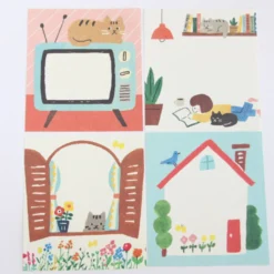 Furukawa Shiko 4designs Memo Pad - Cat On TV