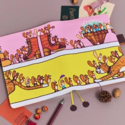 Hobonichi 2026 A5 Cousin Cover: 100%ORANGE - Where’s the Squirrel Going