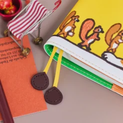 Hobonichi 2026 A5 Cousin Cover: 100%ORANGE - Where’s the Squirrel Going