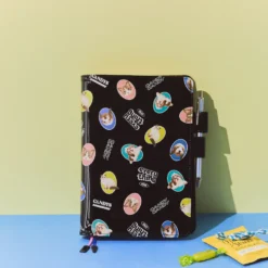 Hobonichi 2026 A5 Cousin Cover: Candy Stripper - Random Dog & Cat (Black)