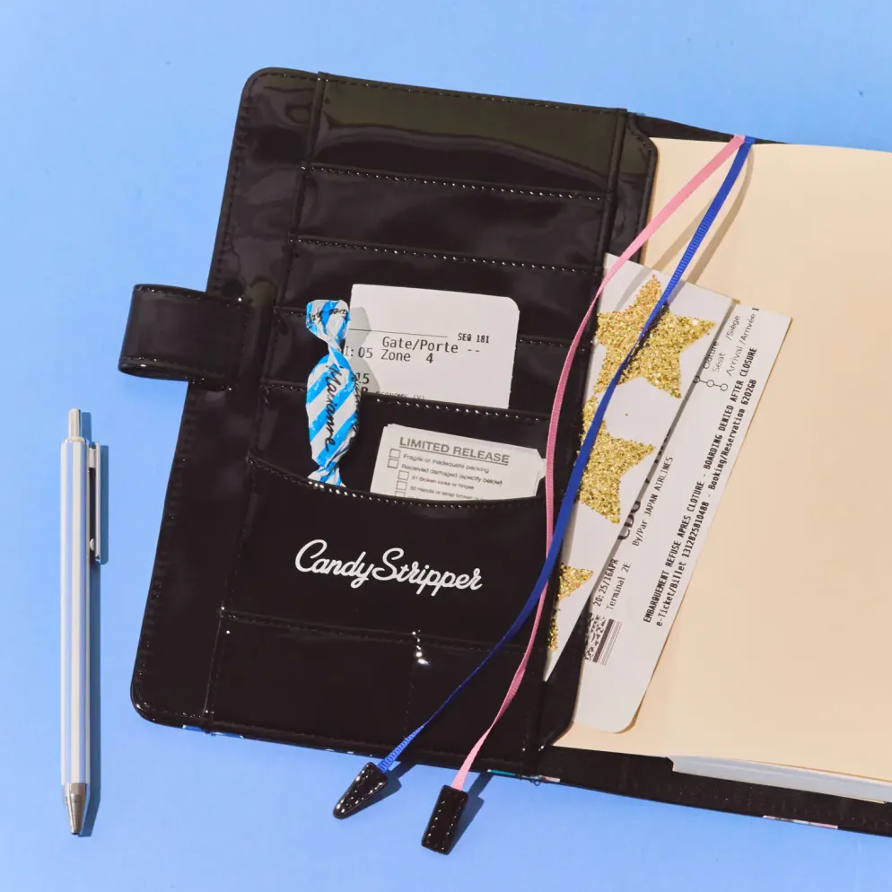 Hobonichi 2026 A5 Cousin Cover: Candy Stripper - Random Dog & Cat (Black)