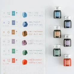 Hobonichi 2027 Accessories: Kakimori x TSUKI no IRO - Mini Ink Bottle Set (Jan-Jun)