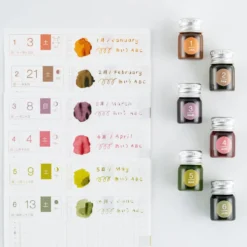 Hobonichi 2027 Accessories: Kakimori x TSUKI no IRO - Mini Ink Bottle Set (Jan-Jun)