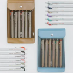Hobonichi Accessories: TSUKI no IRO: Uniball One Set of 6 with Case