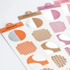 Hobonichi 2027 Accessories: TSUKI no IRO - Bookmark-Style Foil-Pressed Stickers