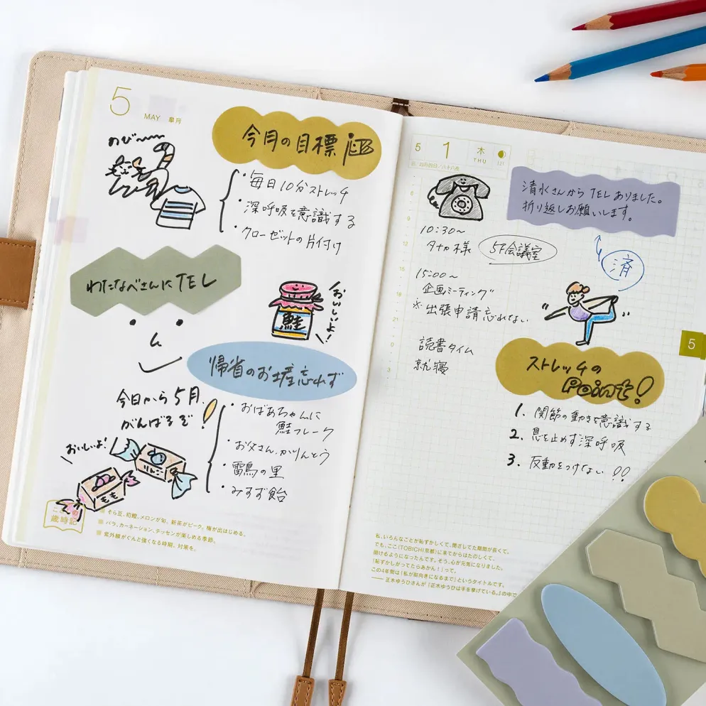 Hobonichi Accessories: TSUKI no IRO - Sticky Notes (Shape)
