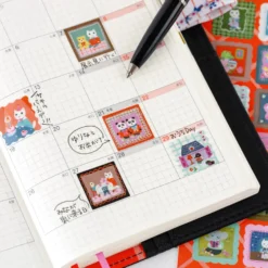 Hobonichi Accessories: Yumi Kitagishi - Stickers - Daily Life of White Cat