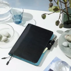 Hobonichi A5 Cousin Cover: Colors - Black x Clear Blue