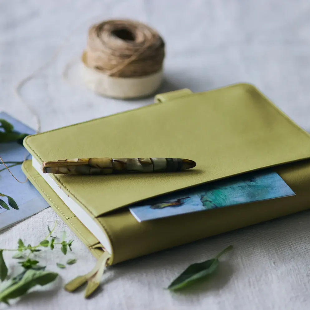 Hobonichi 2026 A5 Cousin Cover: Leather - Sage Green