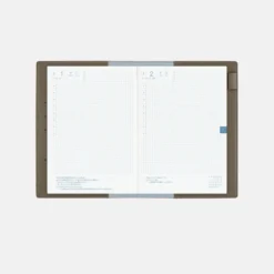 Hobonichi 2026 A5 Cousin Cover: Leather - Taut (Gray & Light Blue)
