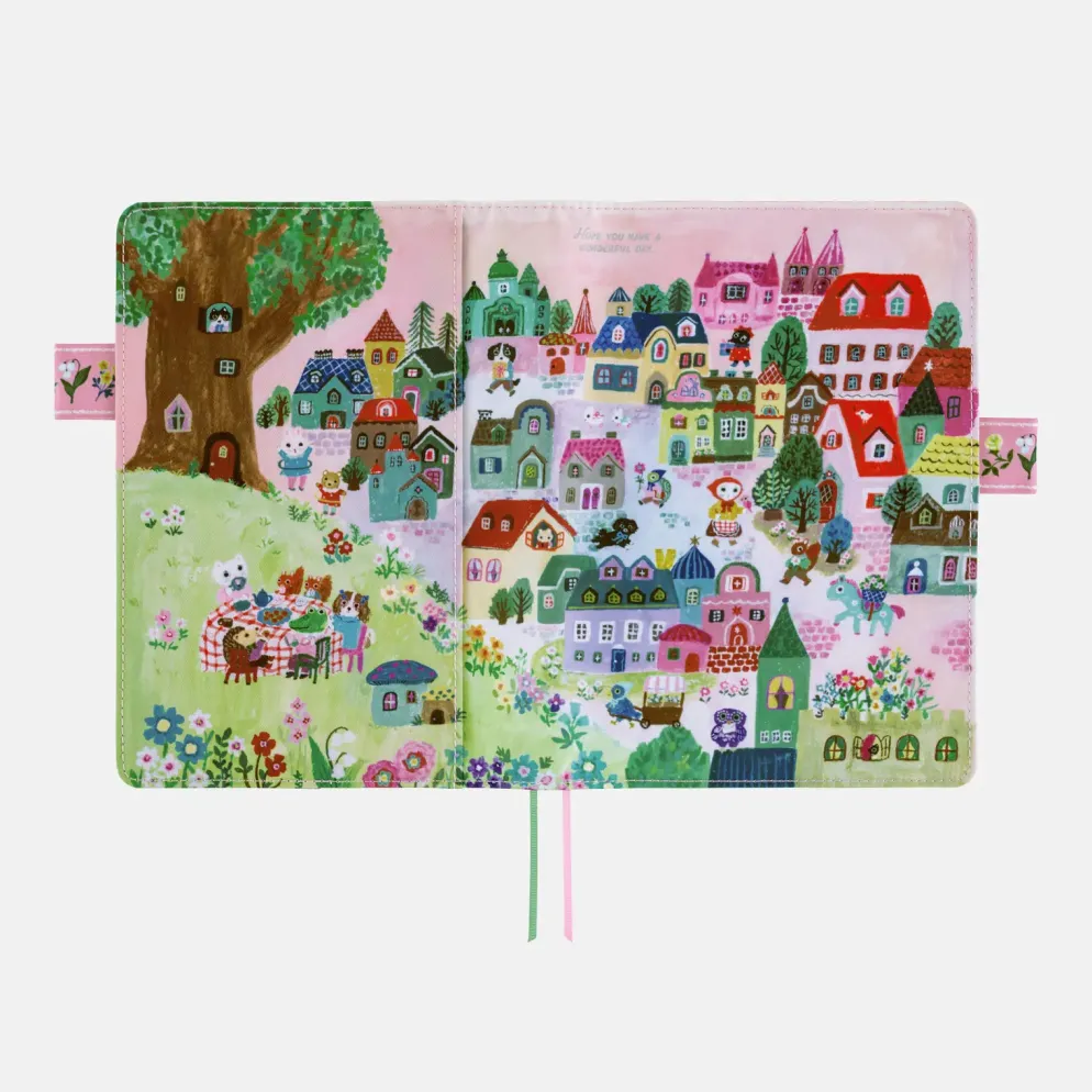 Hobonichi 2027 A5 Cousin Cover: Yumi Kitagishi - White Cat Village