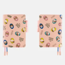 Hobonichi 2026 A6 Planner Cover: Candy Stripper - Random Dog & Cat (Pink)