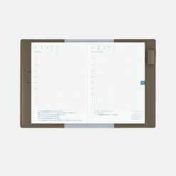 Hobonichi 2026 A6 Planner Cover: Leather - Taut (Gray & Light Blue)