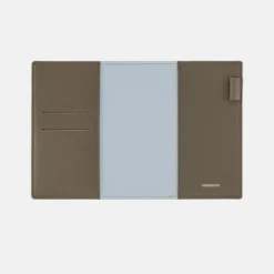 Hobonichi 2026 A6 Planner Cover: Leather - Taut (Gray & Light Blue)