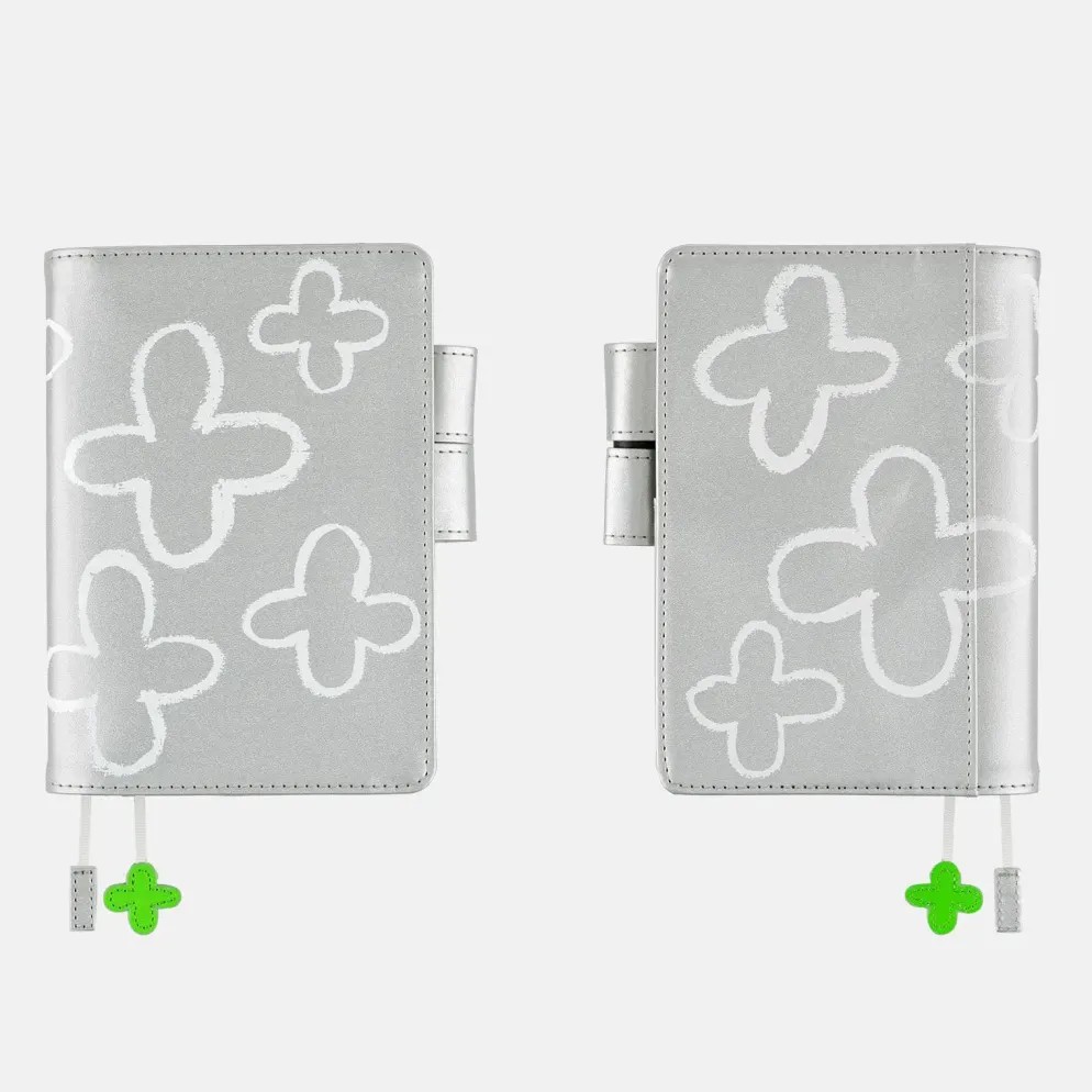 Hobonichi 2026 A6 Planner Cover: Makoto Matsubayashi - Silver Flowers