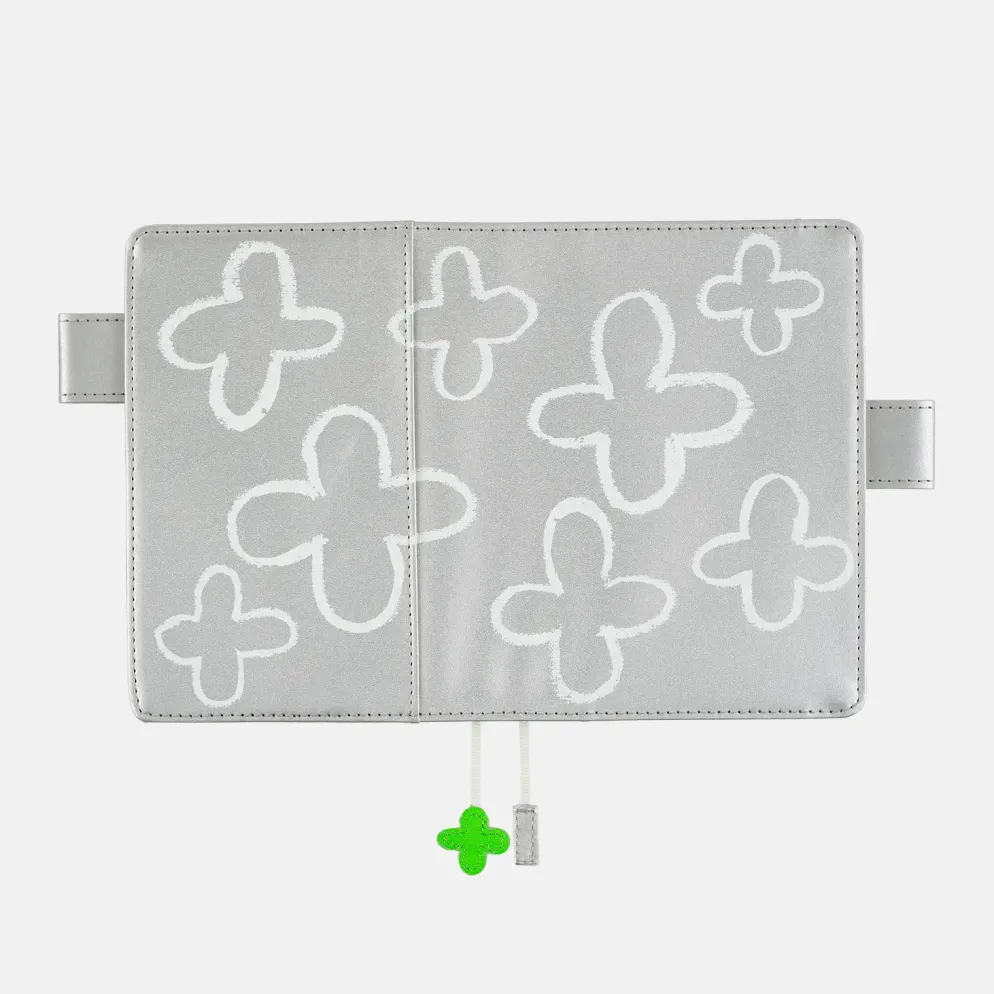 Hobonichi 2026 A6 Planner Cover: Makoto Matsubayashi - Silver Flowers