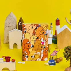 Hobonichi 2026 A6 Planner Cover: 100%ORANGE - Squirrel Squadron