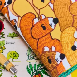 Hobonichi 2026 A6 Planner Cover: 100%ORANGE - Squirrel Squadron