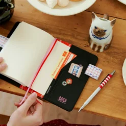 Hobonichi A6 Planner Cover: Yumi Kitagishi - White Cat's Table Decorations