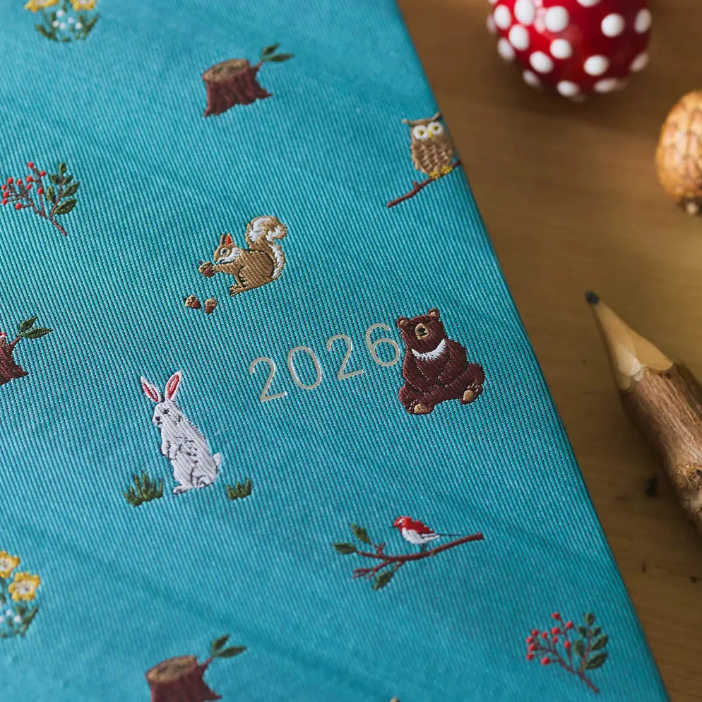 Hobonichi HON A5 2026 Planner: Bow & Tie - In the Forest