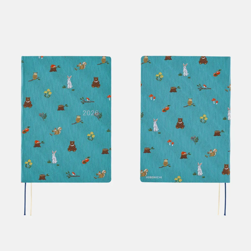 Hobonichi HON A5 2026 Planner: Bow & Tie - In the Forest