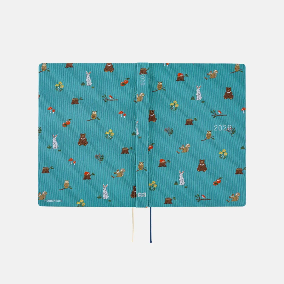 Hobonichi HON A5 2026 Planner: Bow & Tie - In the Forest