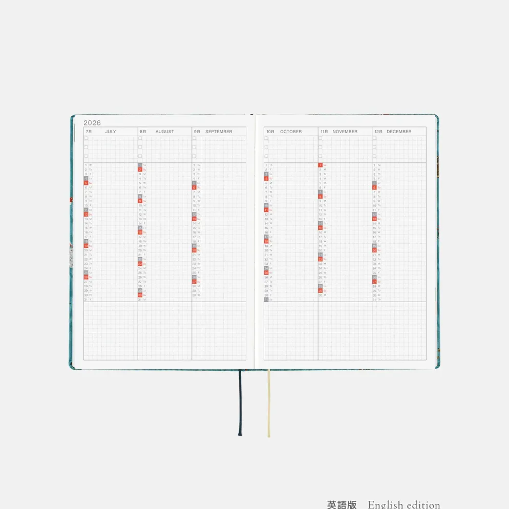 Hobonichi HON A5 2026 Planner: Bow & Tie - In the Forest