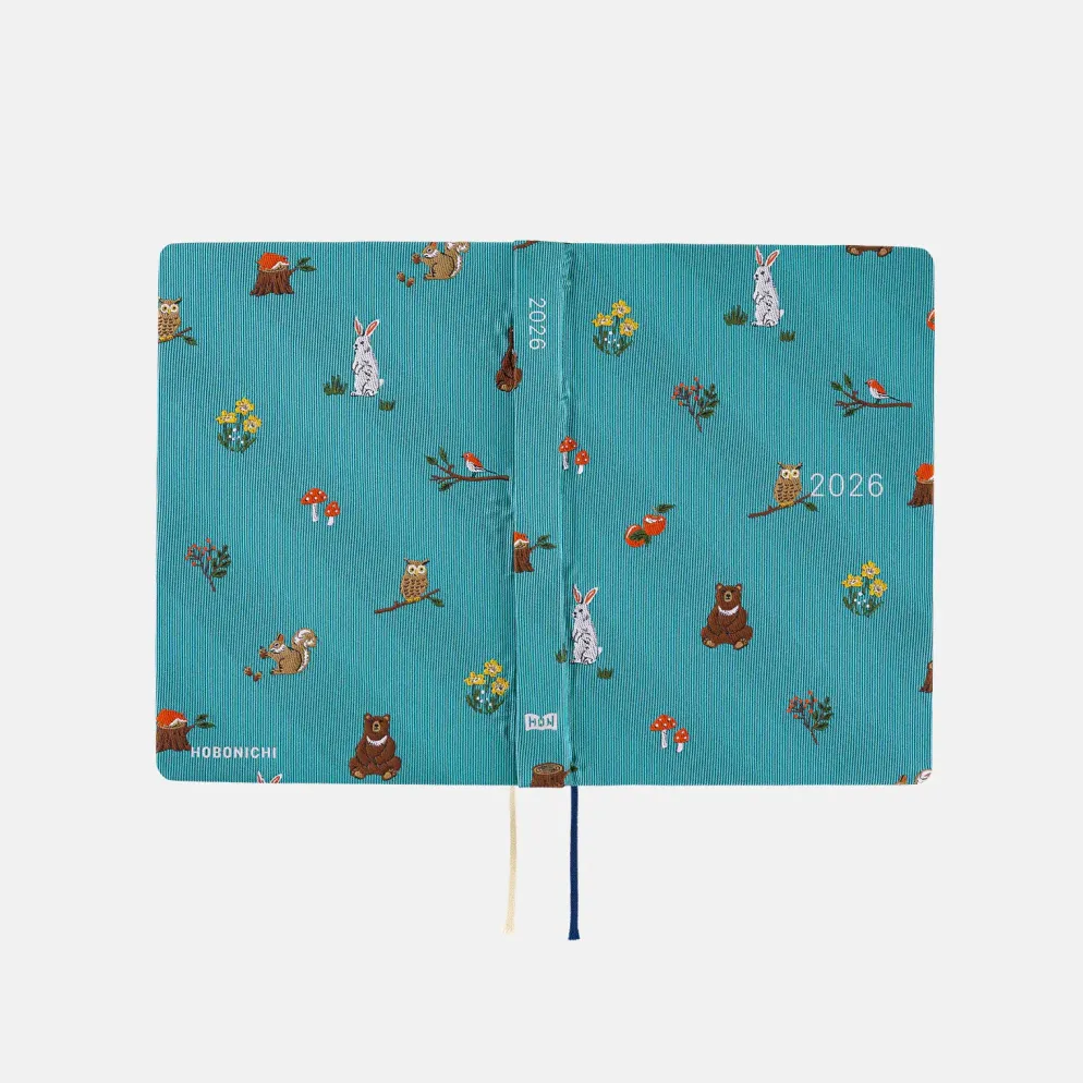 Hobonichi HON A6 2026 Planner: Bow & Tie - In the Forest