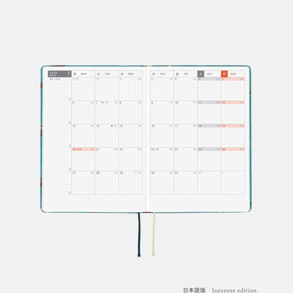 Hobonichi HON A6 2026 Planner: Bow & Tie - In the Forest