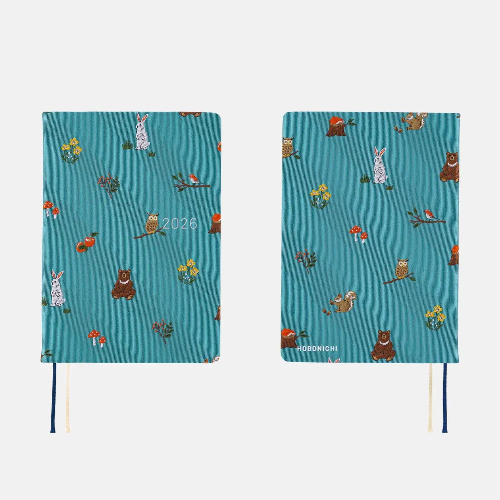 Hobonichi HON A6 2026 Planner: Bow & Tie - In the Forest