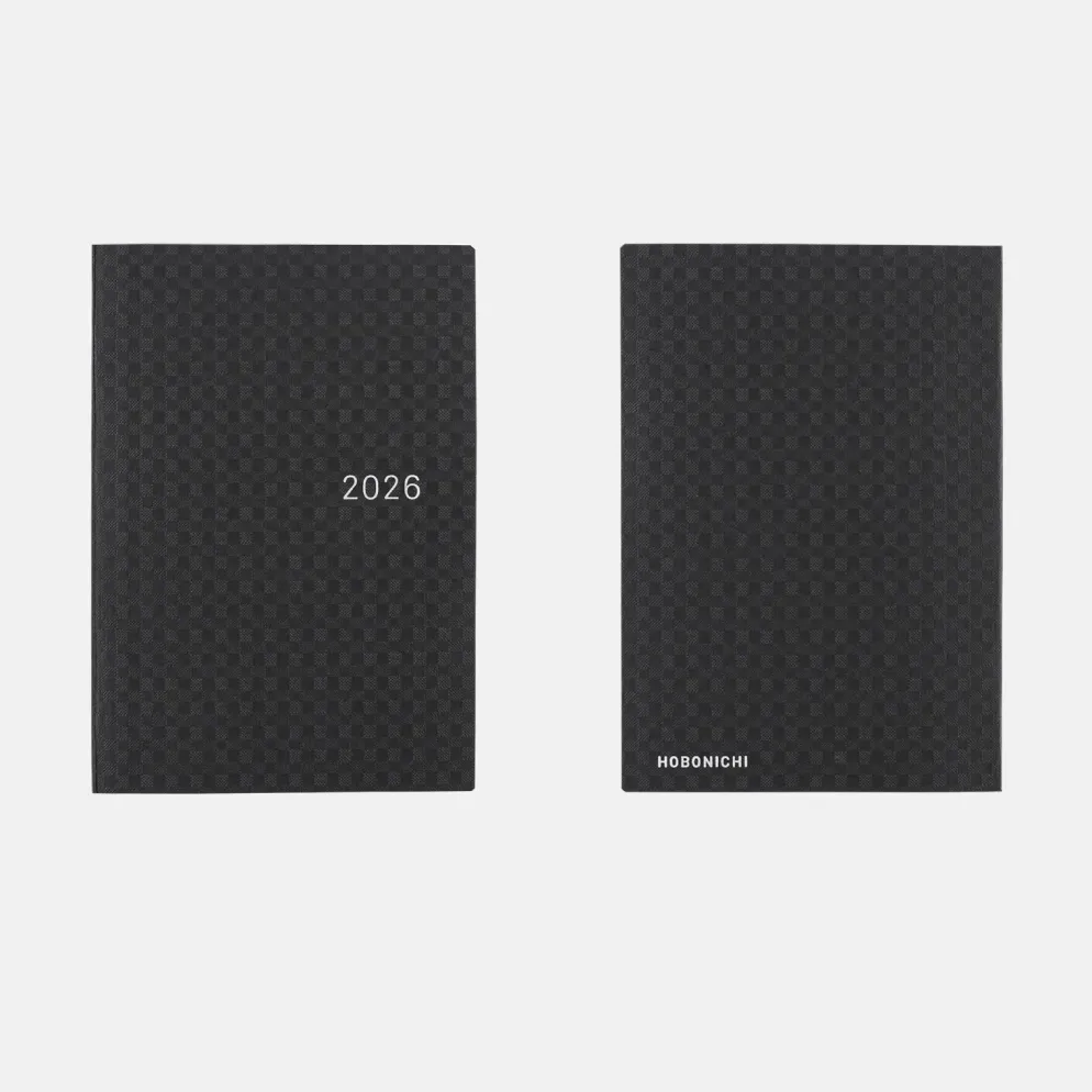 Hobonichi HON A6 2026 Planner: Paper Series - Black Gingham
