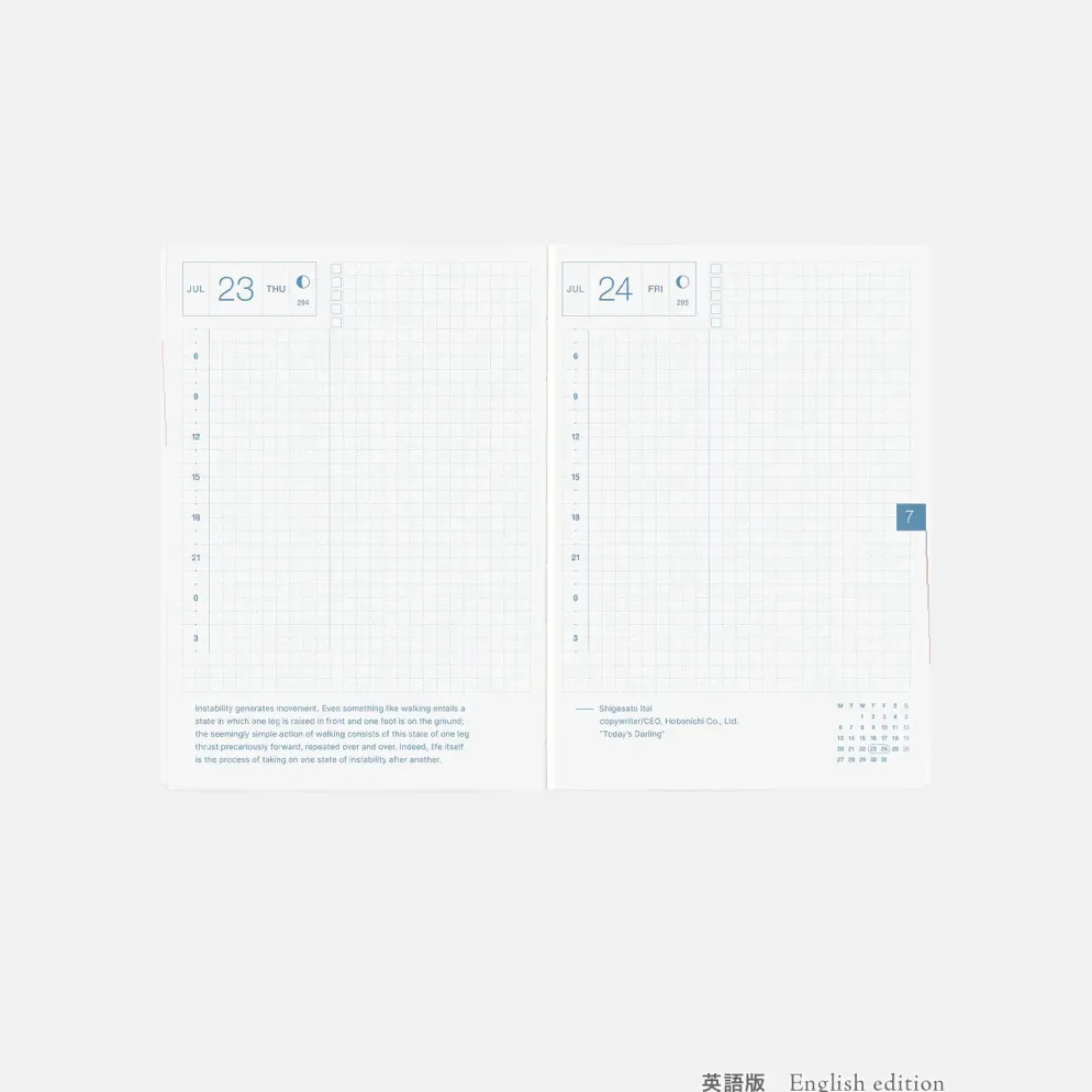 Hobonichi HON A6 2026 Planner: Paper Series - Black Gingham