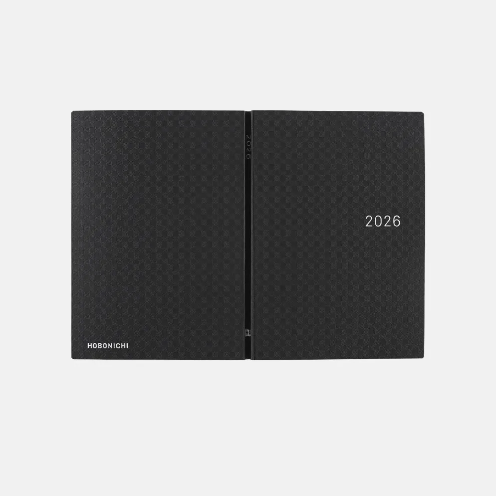 Hobonichi HON A6 2026 Planner: Paper Series - Black Gingham