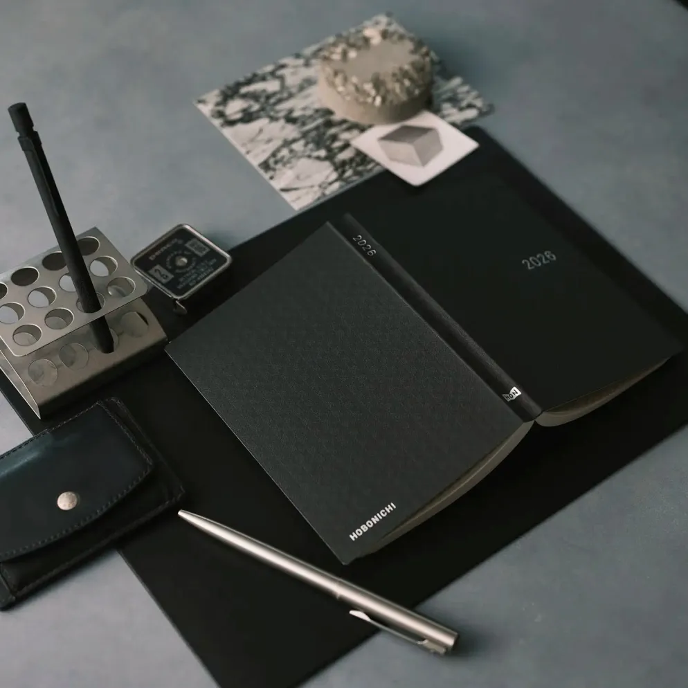 Hobonichi HON A6 2026 Planner: Paper Series - Black Gingham