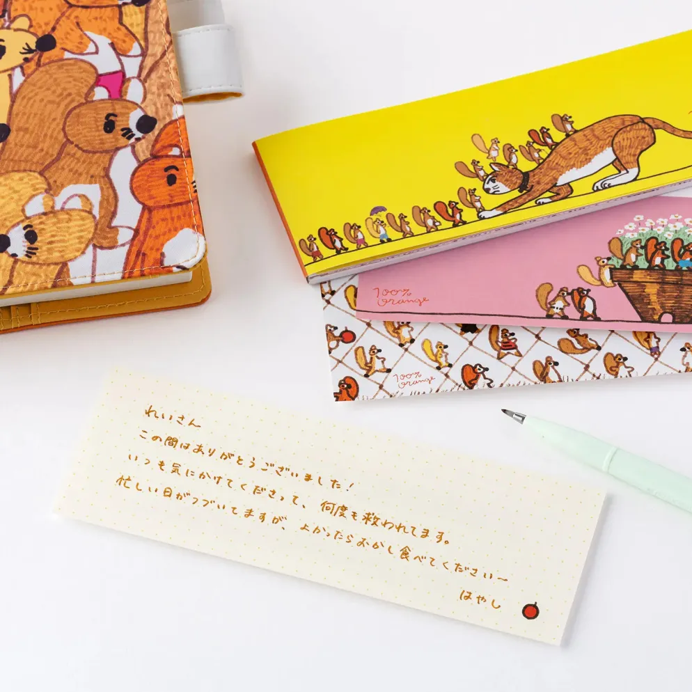 Hobonichi 100%ORANGE - Letter Set - Squirrel’s Moving Day