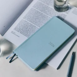 Hobonichi 2026 Weeks: Leather - Snow Blue