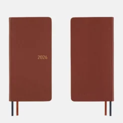 Hobonichi 2026 Weeks: Leather - Wine Brown