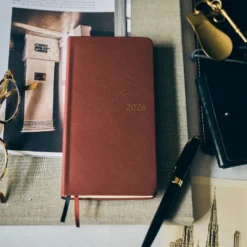 Hobonichi 2026 Weeks: Leather - Wine Brown