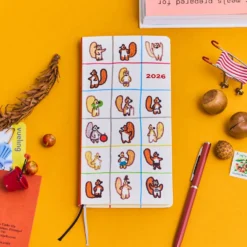 Hobonichi 2026 Weeks: 100%ORANGE - Squirrel’s Moving Day
