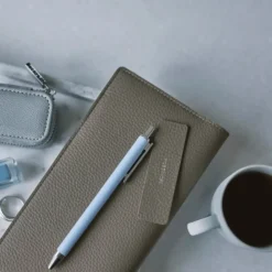 Hobonichi 2026 Weeks Planner Cover: Leather - Taut (Gray & Light Blue)