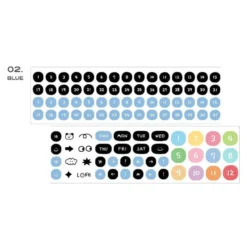 Iconic Doodle Kiss Cut Date Sticker Tape Roll