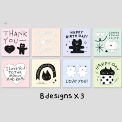 Iconic Doodle Mini Card Set – 24 Mini Cards with Box