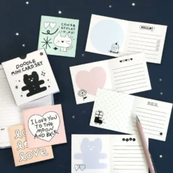 Iconic Doodle Mini Card Set – 24 Mini Cards with Box