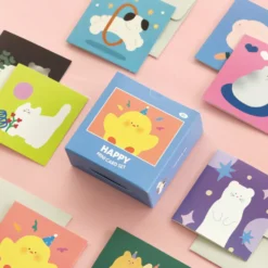 Iconic Happy Mini Card Set — 24 Assorted Blank Cards with Envelopes