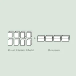 Iconic Haru Message Card Set –— 24 Elegant Blank Cards with Envelopes